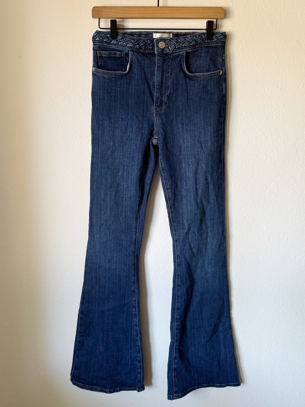 Frame | High Rise Braided Waistband Jetset Flare Jeans